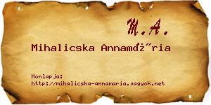 Mihalicska Annamária névjegykártya